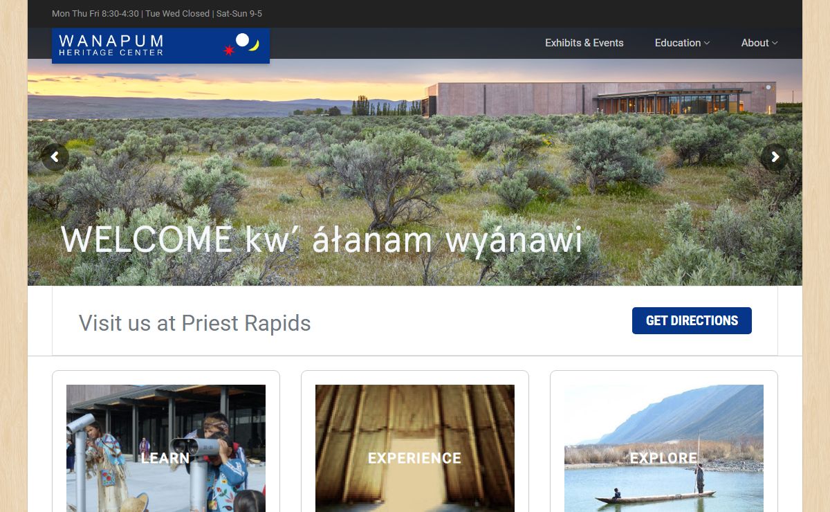 WELCOME kw’ áłanam wyánawi - Wanapum Heritage Center