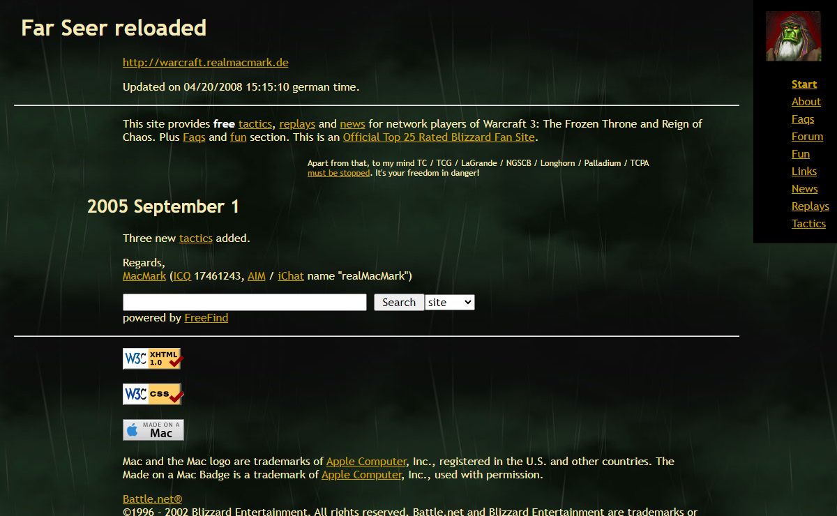 Far Seer reloaded: Free tactics replays news for Warcraft 3 network players.
