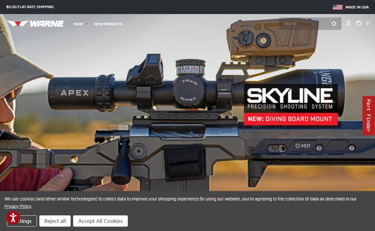 Warne Scope Rings, Mounts, Rails and Bases