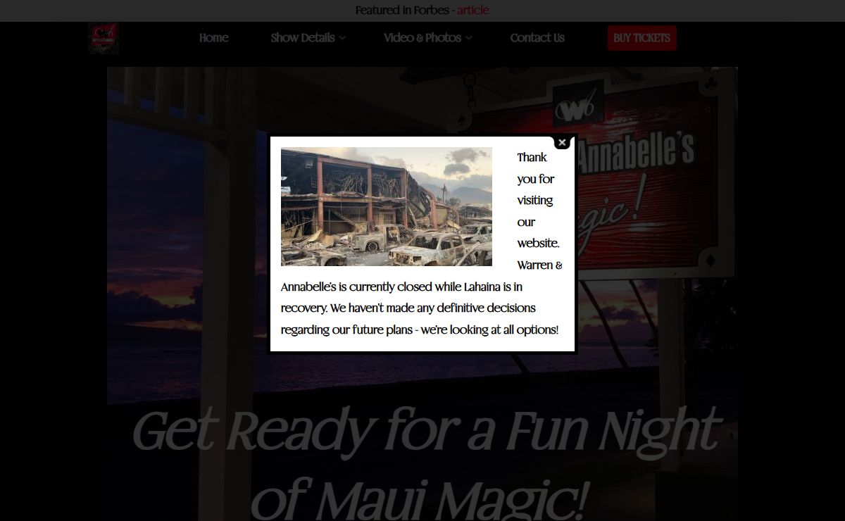 Get ready for a fun night of Maui Magic at Warren & Annabelle's Magic!