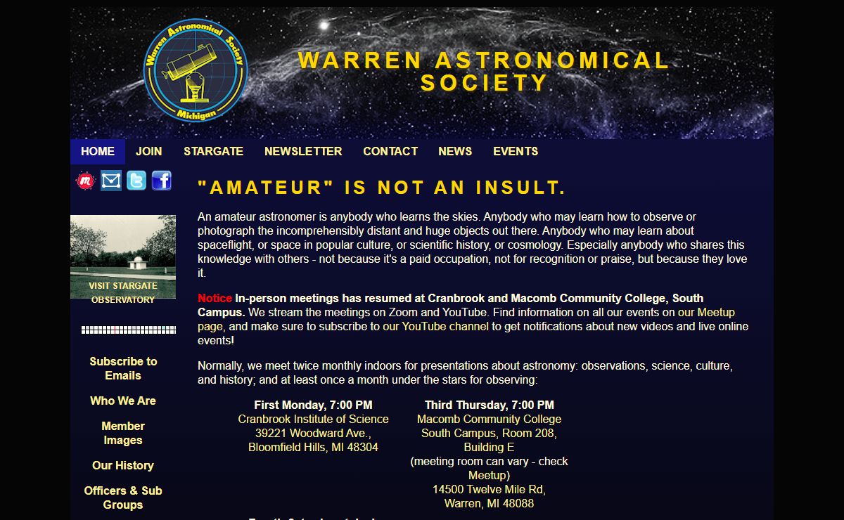Warren Astronomical Society