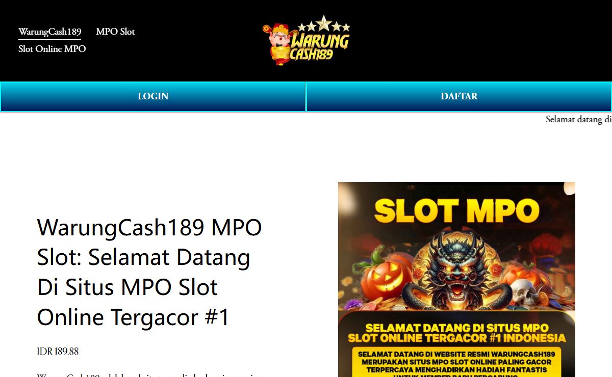 WarungCash189 MPO Slot: Selamat Datang Di Situs MPO Slot Online Tergacor #1