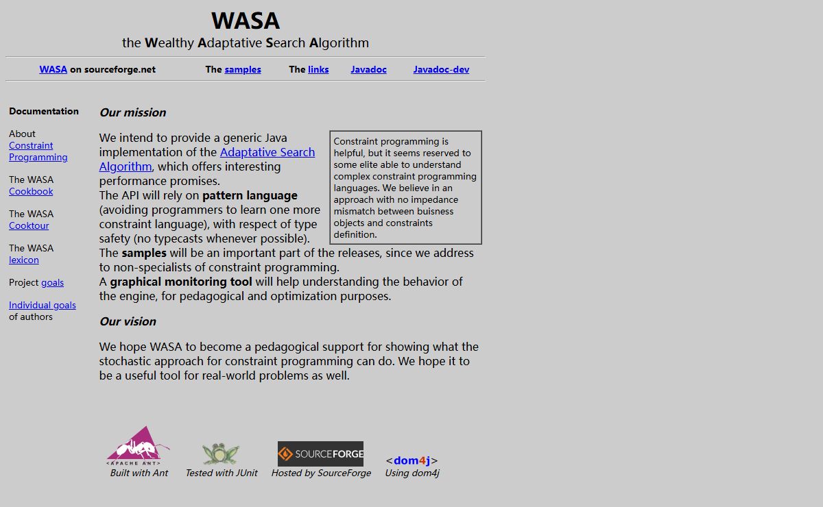WASA : the Wealthy Adaptative Search Algorithm framework