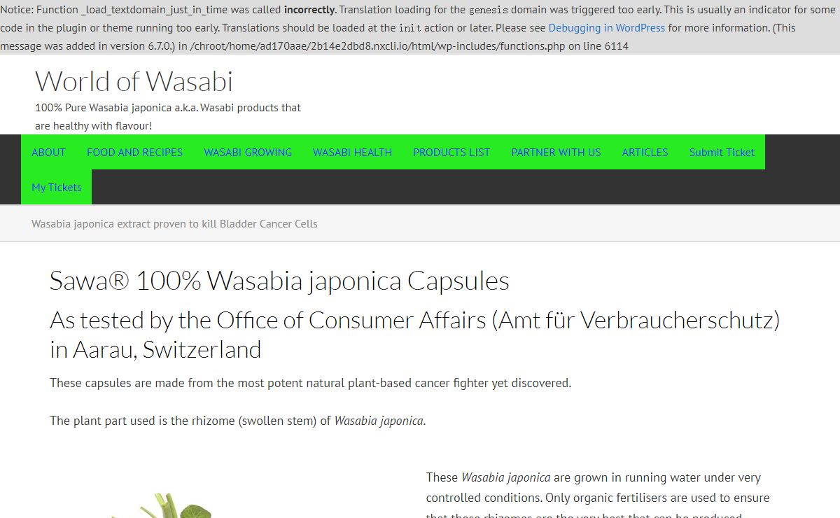 Sawa 100% Wasabia japonica Capsules | World of Wasabi