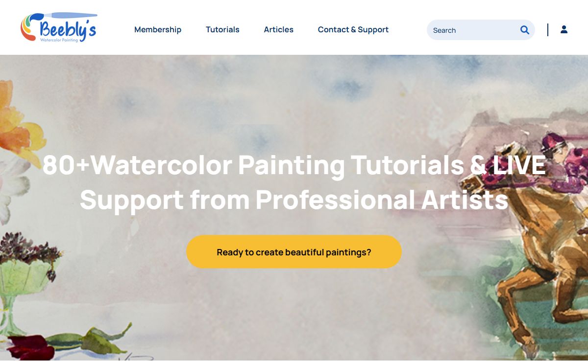 80+Watercolor Painting Tutorials & LIVE Support from Professional Artists - Beebly's Watercolor Painting