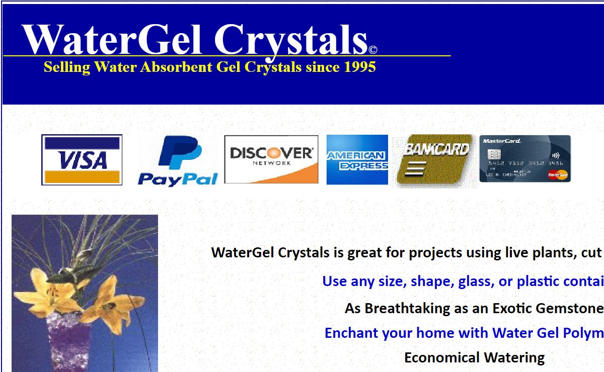 WaterGel Crystals' Home Page