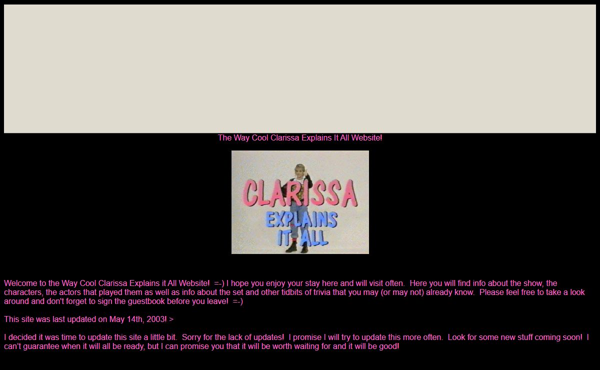 The Way Cool Clarissa Explains It All Website