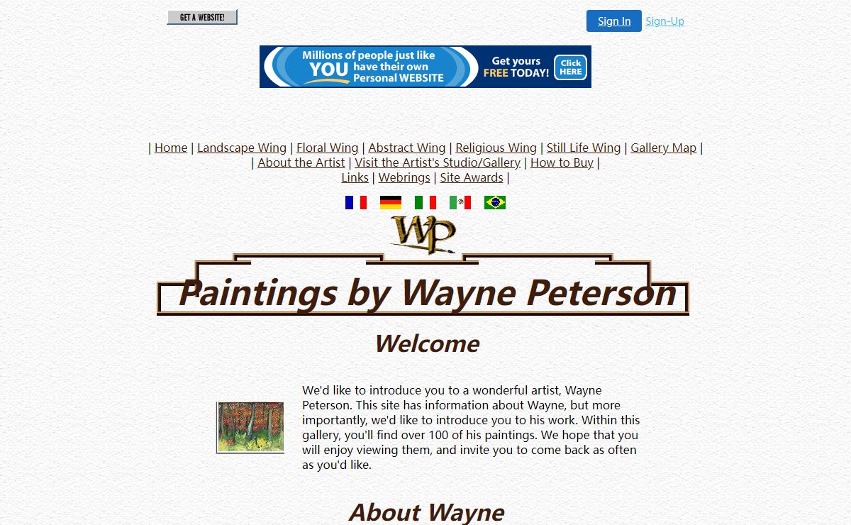 Paintings by Wayne Peterson: Acrylic Watercolor Landscape Floral Abstract Religious