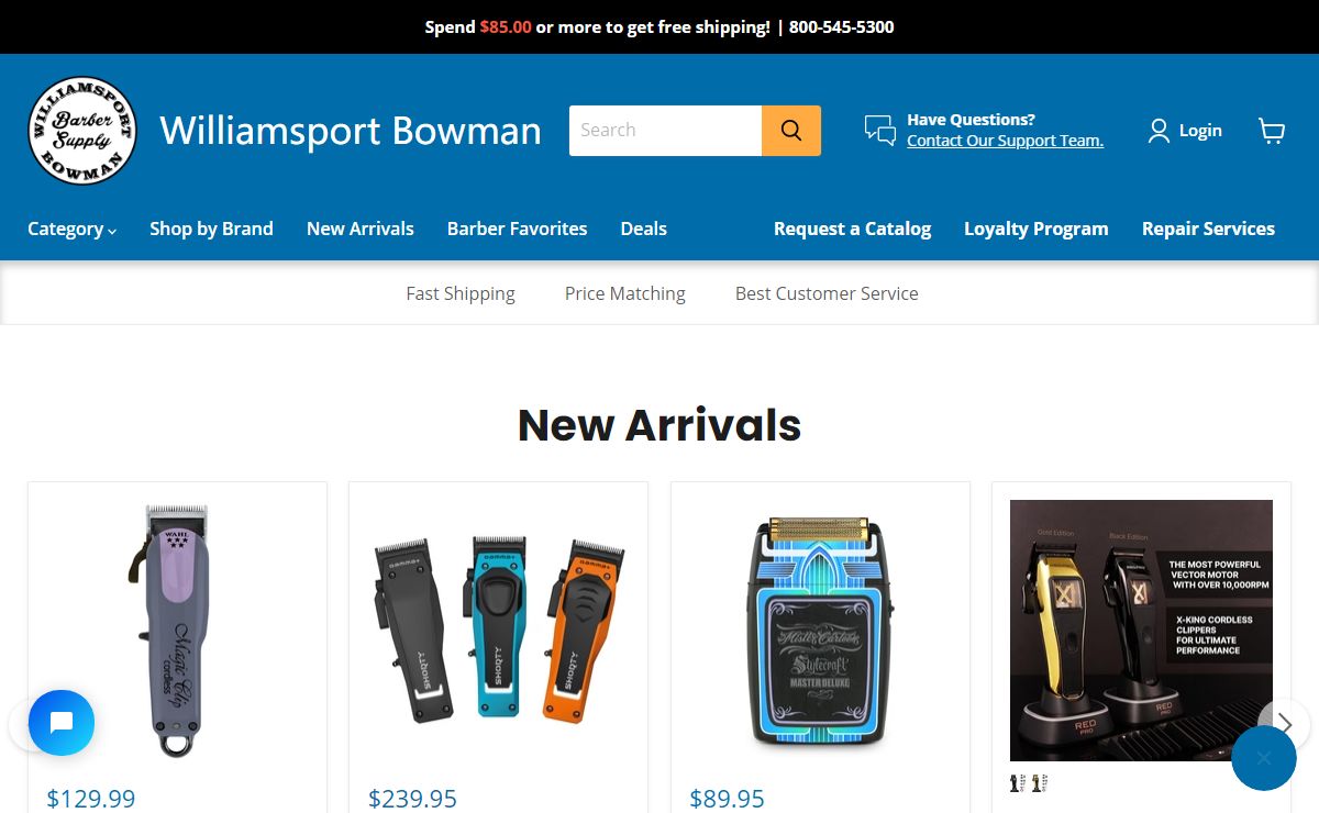 Williamsport Bowman Barber Supply — WB Barber Supply