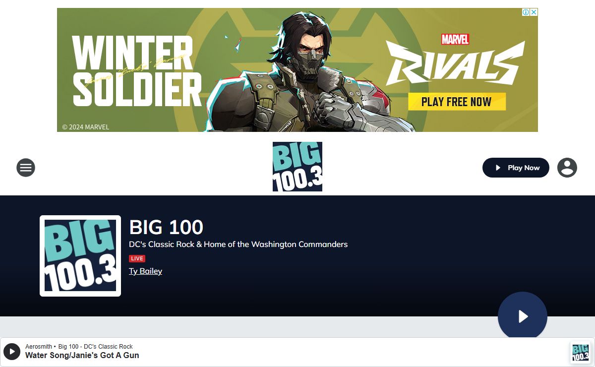 BIG 100 - DC's Classic Rock & Home of the Washington Commanders