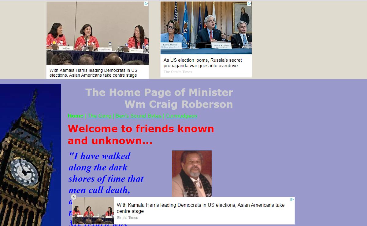 The Home Page of Minister Wm Craig Roberson