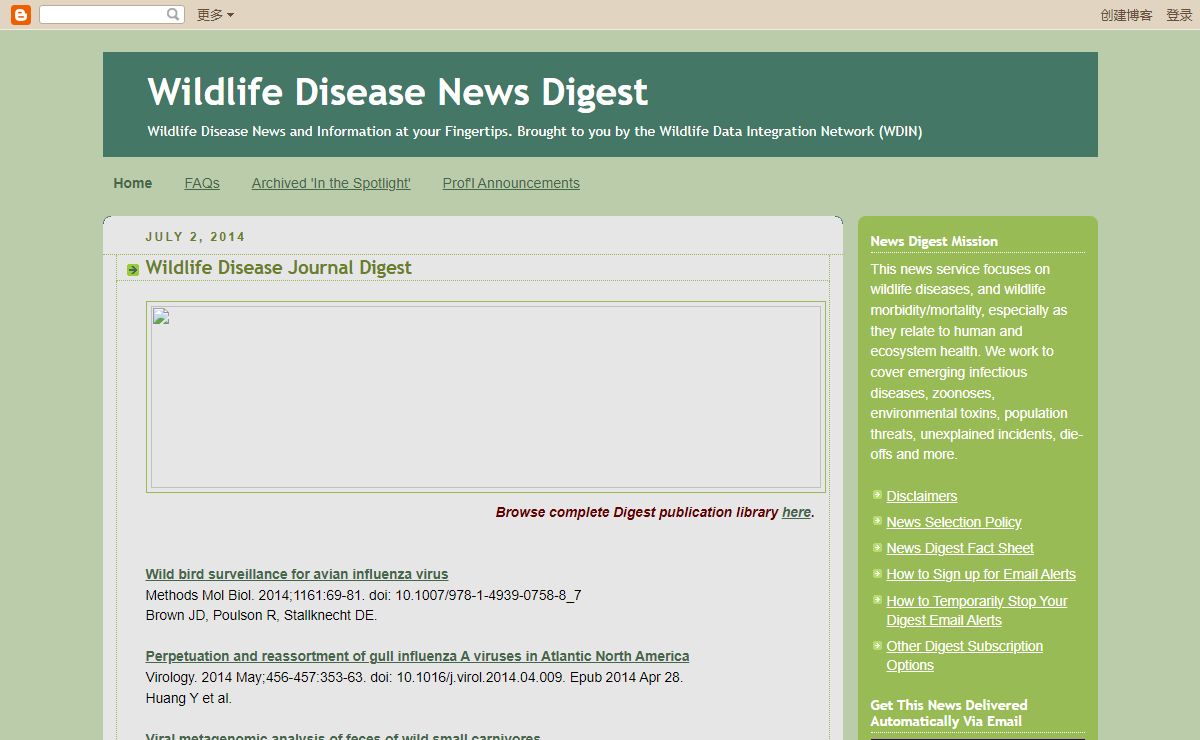 Wildlife Disease News Digest