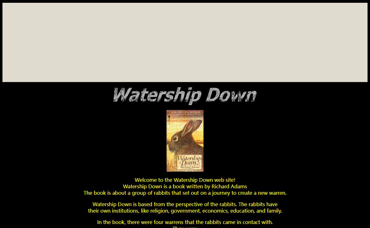 Welcome to the Watership Down Web Site!!