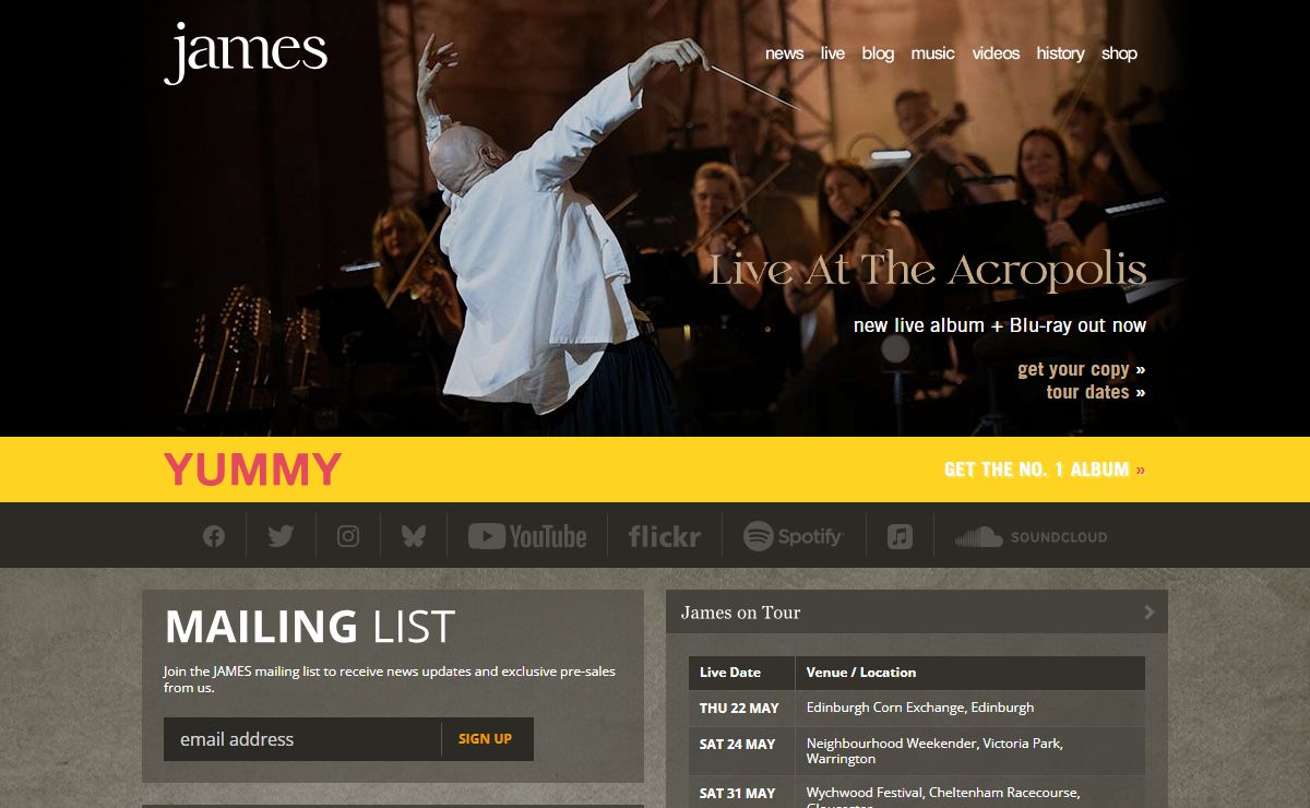the official JAMES website
