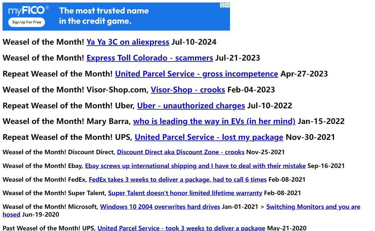 weasel.com homepage