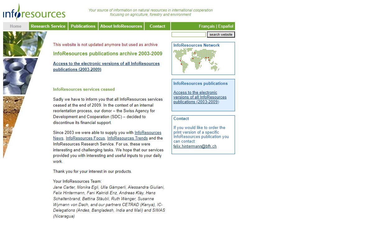 InfoResources - Your source of information on natural resources in international cooperation