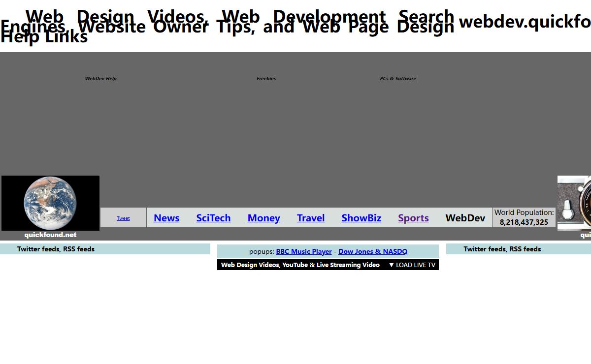Web Design Tutorial Videos-Web Development Search-Website Help-Web Page Tips-Web Developer Links: Quick WebDev.