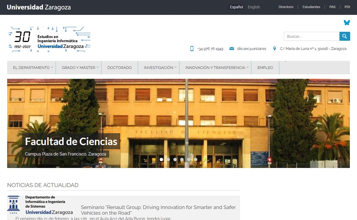 Inicio | Departamento de Informática e Ingeniería de Sistemas