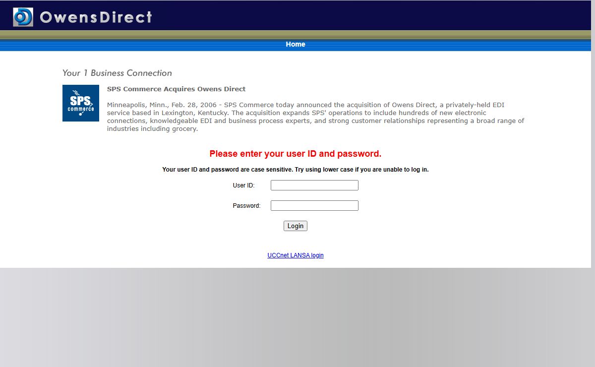 Owens Direct | Login