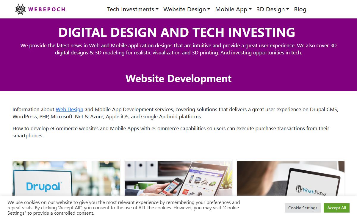 Webepoch - Web design, App design, 3D design, Tech Investments