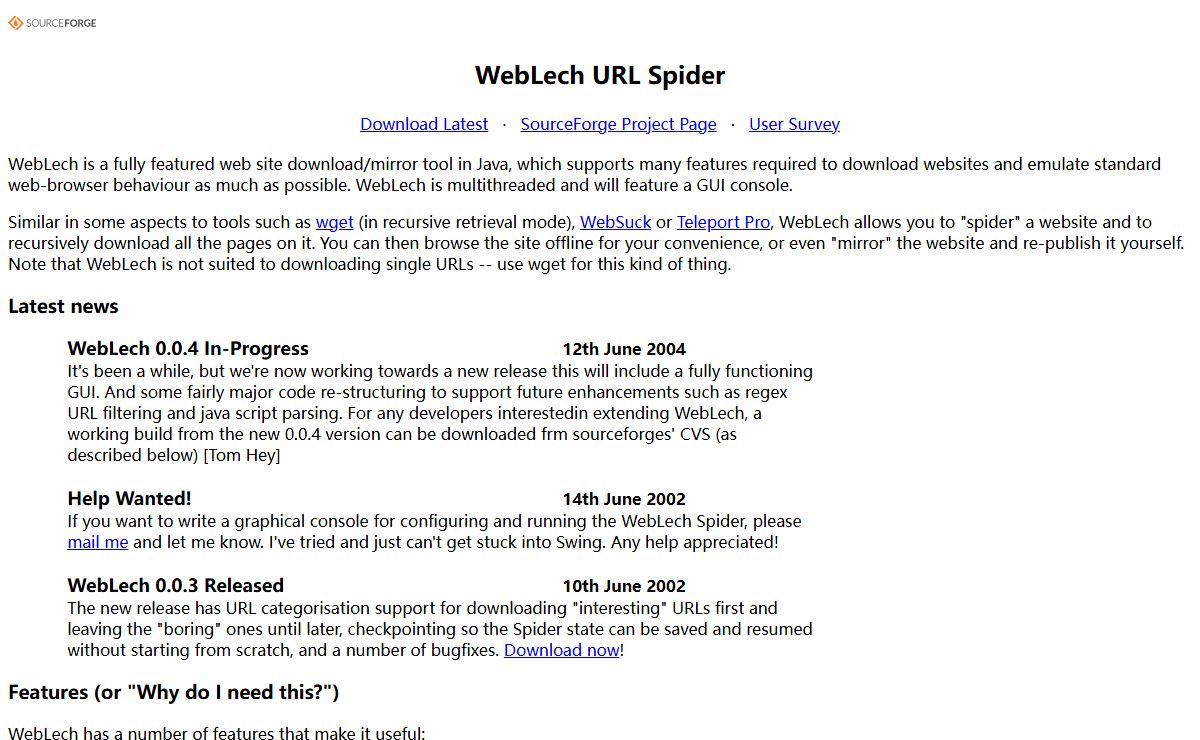 WebLech URL Spider