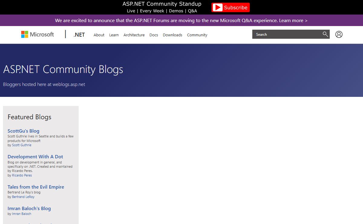 ASP.NET Community Blogs | The ASP.NET Site