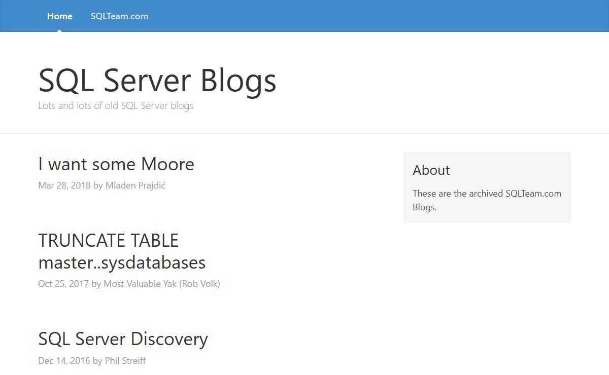 SQLTeam.com Blogs