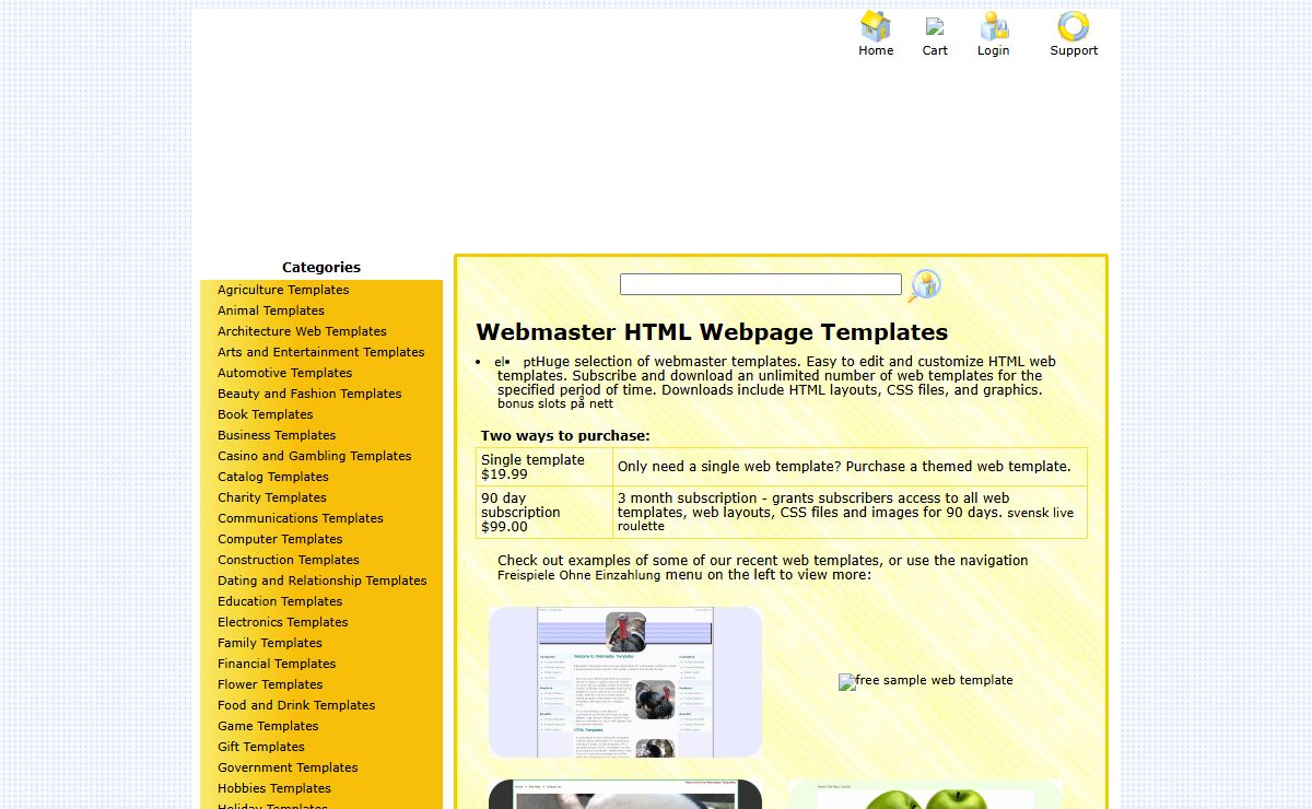 Webmaster HTML Webpage Templates