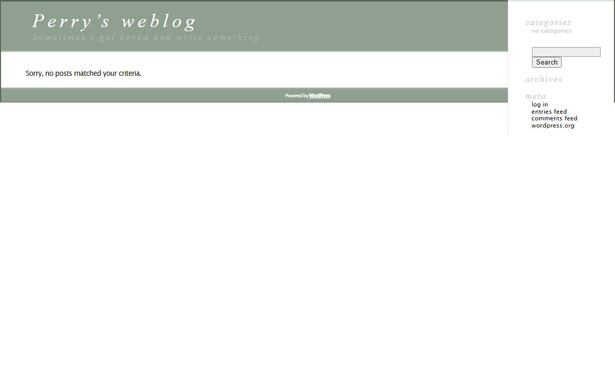 Perry’s weblog