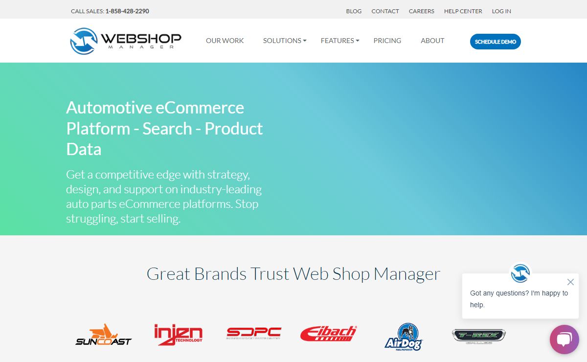Automotive Ecommerce Software & Shopping Cart Platform Web Shop Manager