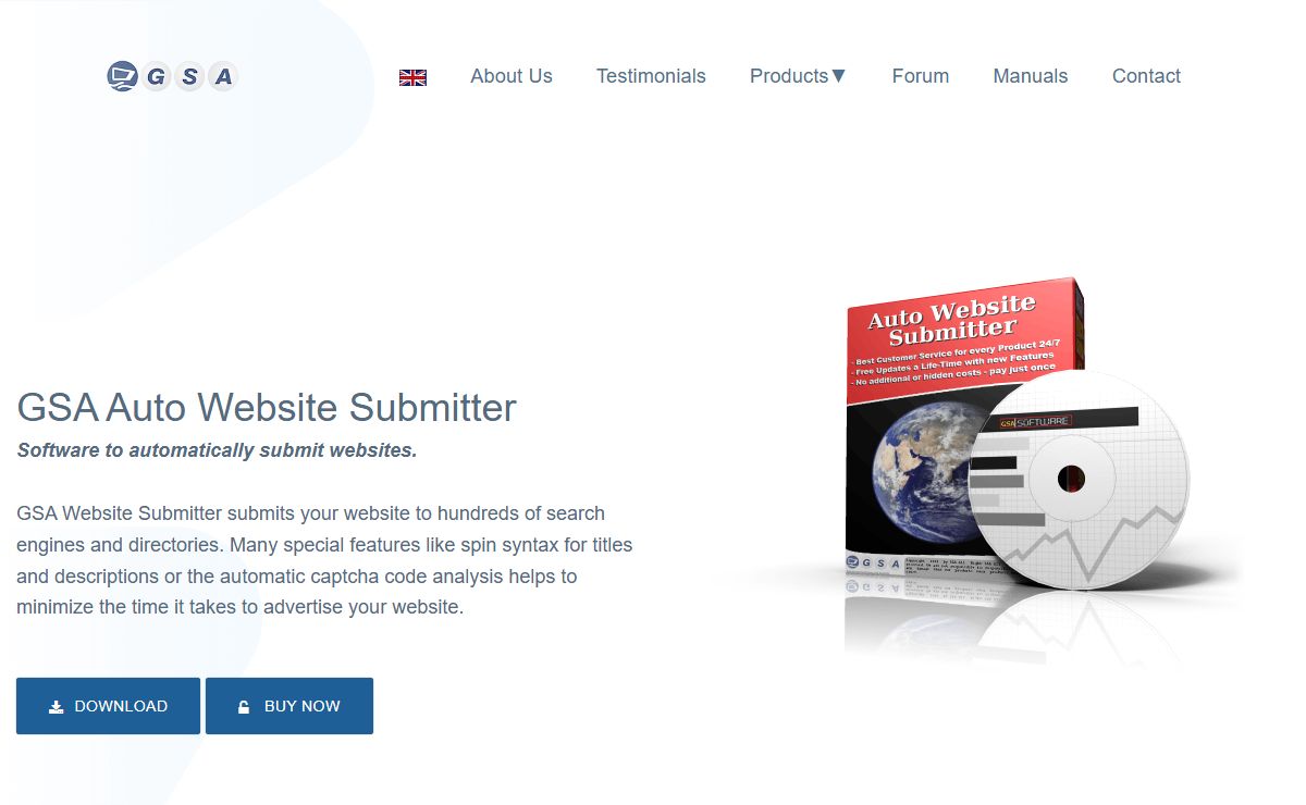 Auto Website Submitter - Software to automatically submit websites.