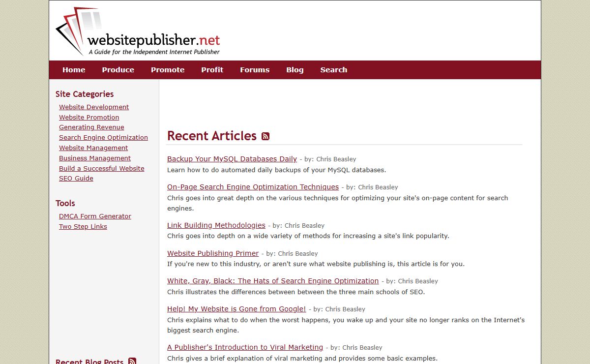 Website Publisher - Guides, Tutorials, and Advice for Internet Publishers.