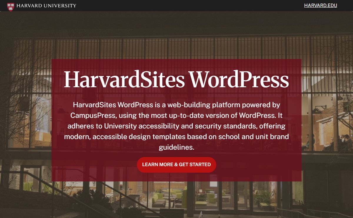 HarvardSites WordPress – WordPress-powered sites for the Harvard community