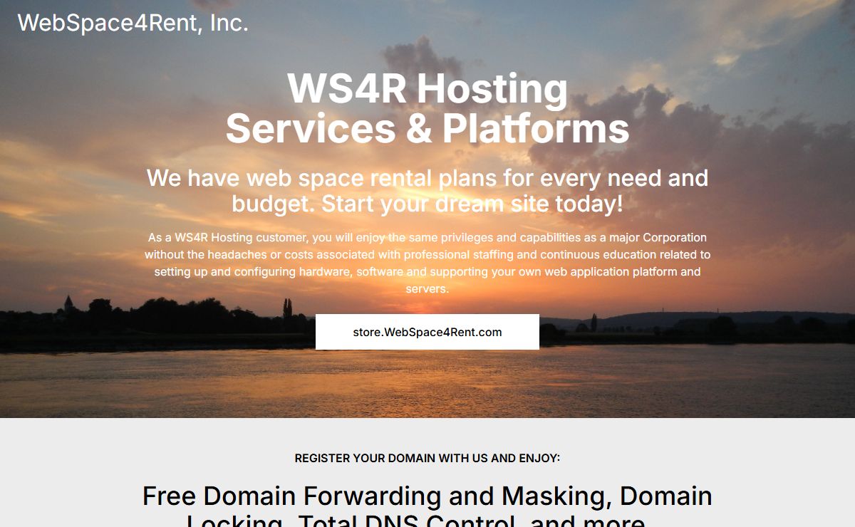 WebSpace4Rent - Hosting and Domain Name internet services