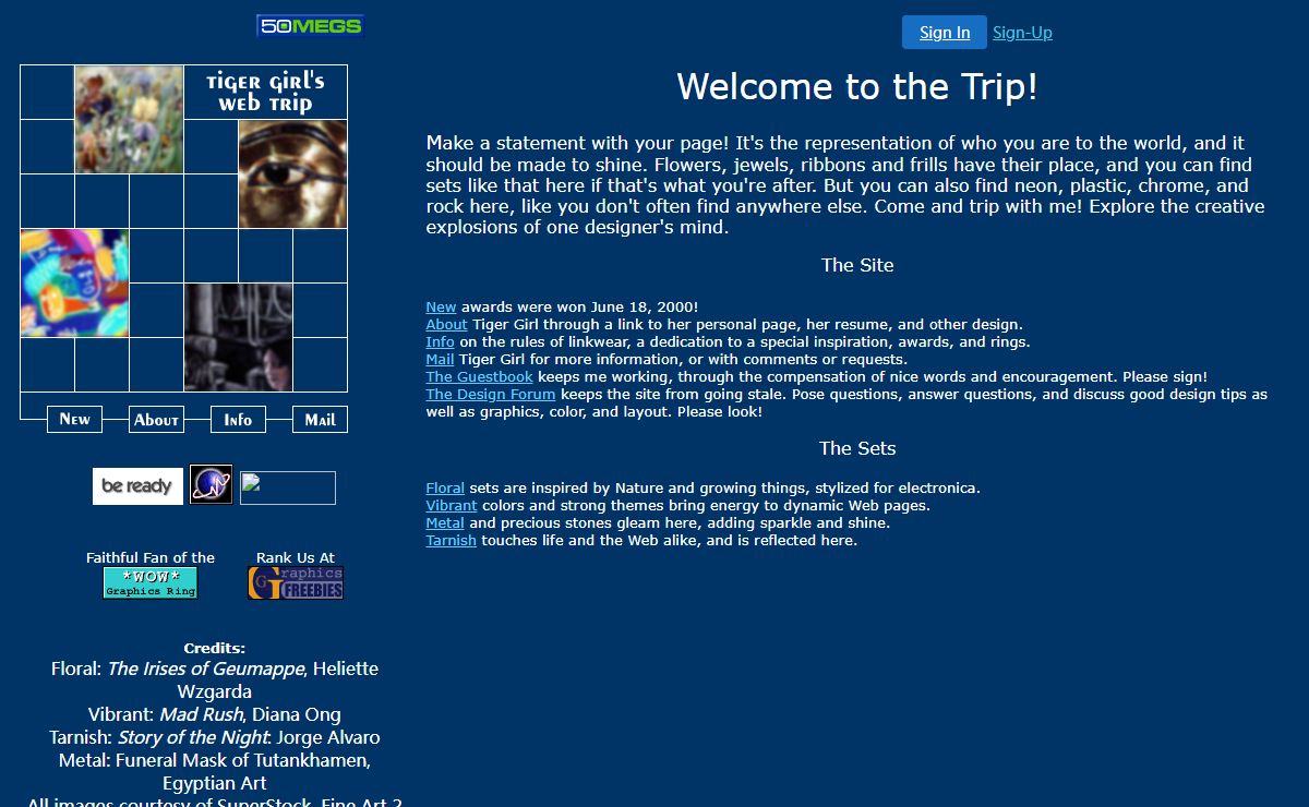 Tiger Girl's Web Trip -- Free Graphics!