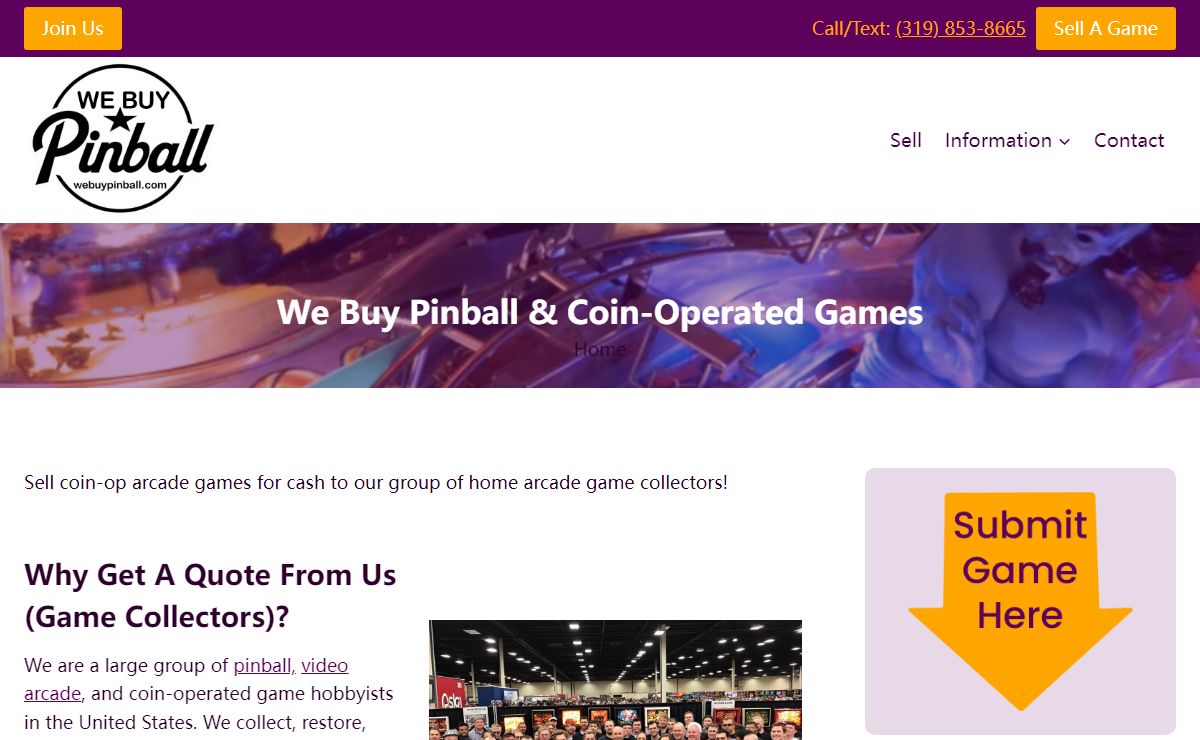 We Buy Pinball | Sell Coin-Op Games For Cash To Collectors!
