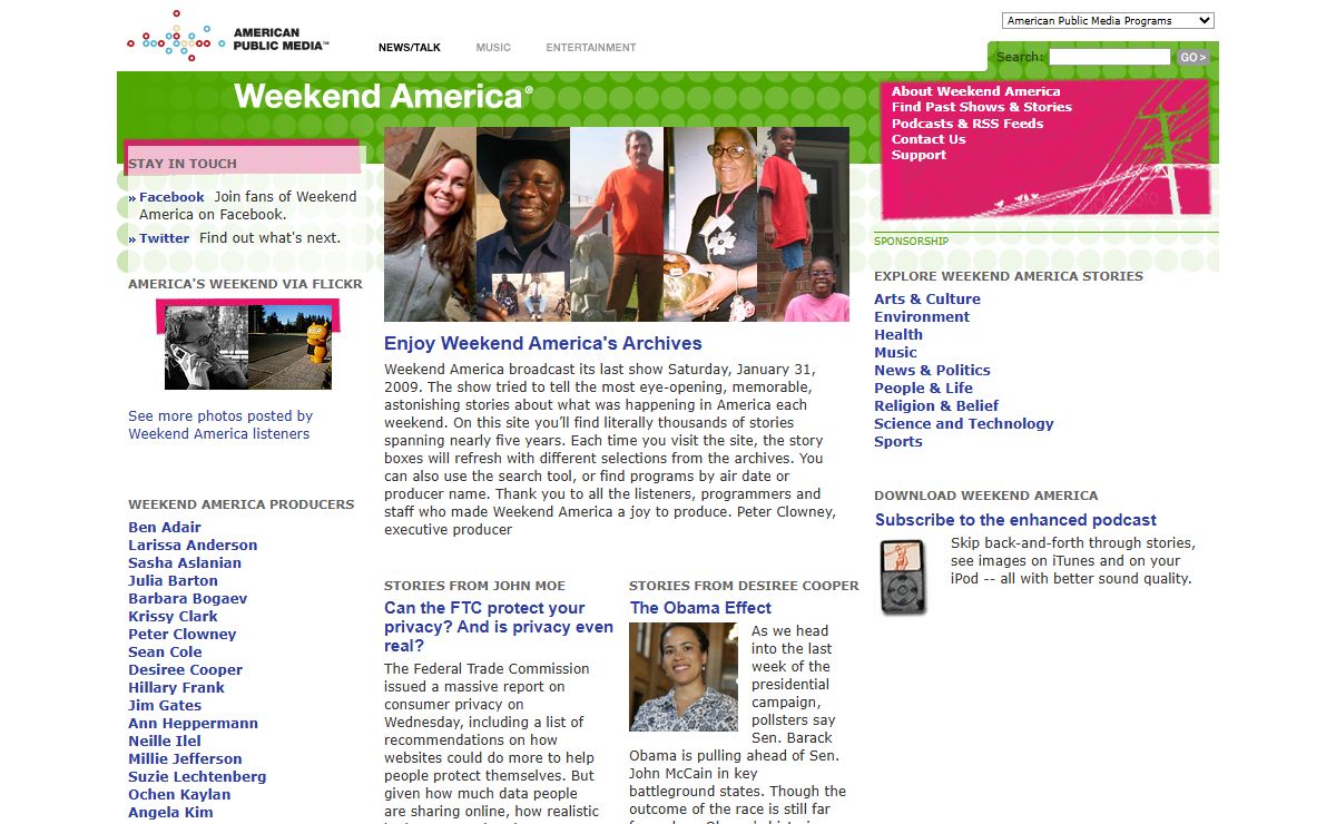 Weekend America from American Public Media