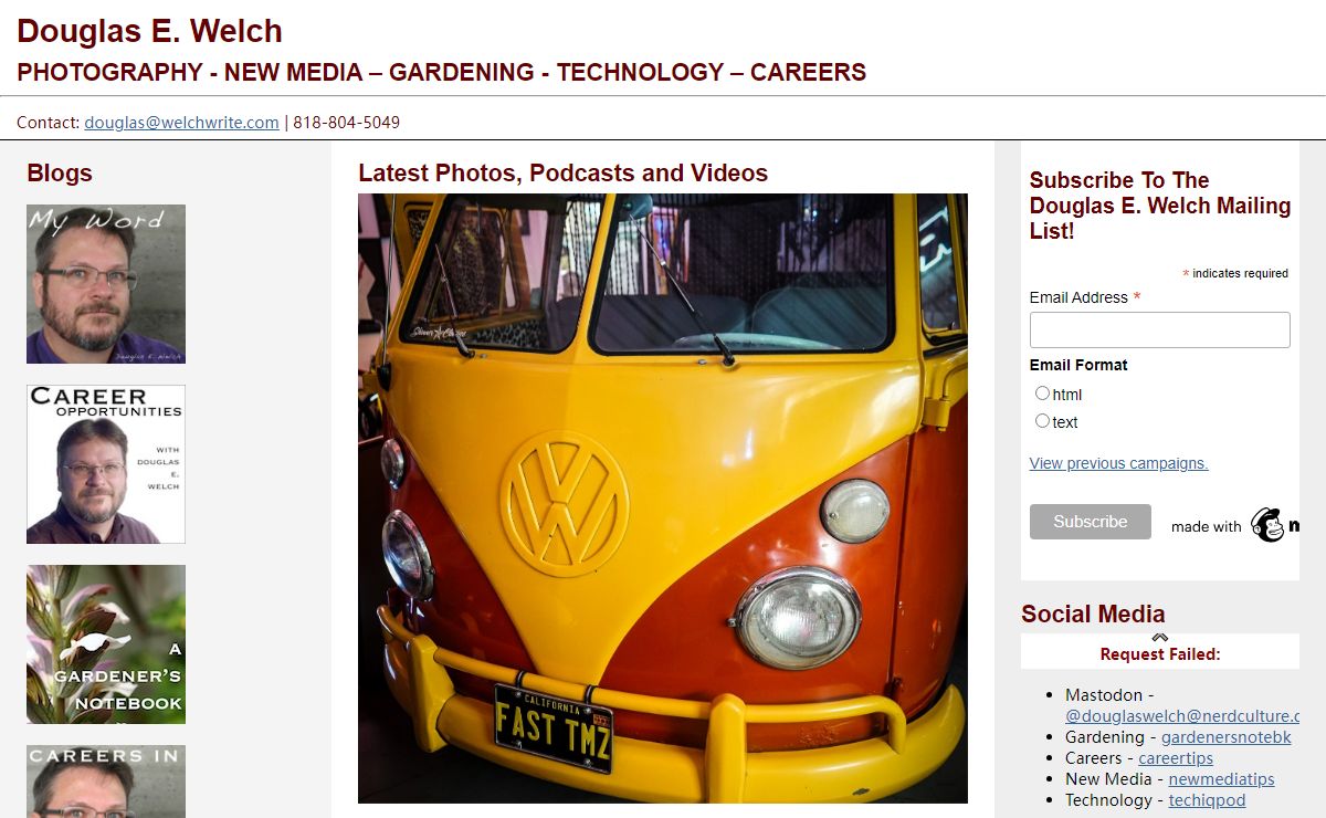 Douglas E. Welch | PHOTOGRAPHY - CAREERS - GARDENING - NEW MEDIA - TECHNOLOGY