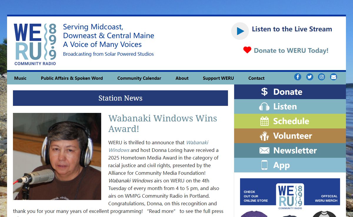 WERU Community Radio – WERU Community Radio 89.9 FM – diverse and grassroots radio serving Midcoast, Downeast & Bangor, a voice of many voices!