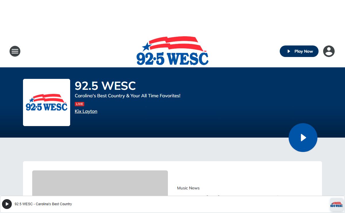 92.5 WESC - Carolina's Best Country & Your All Time Favorites!