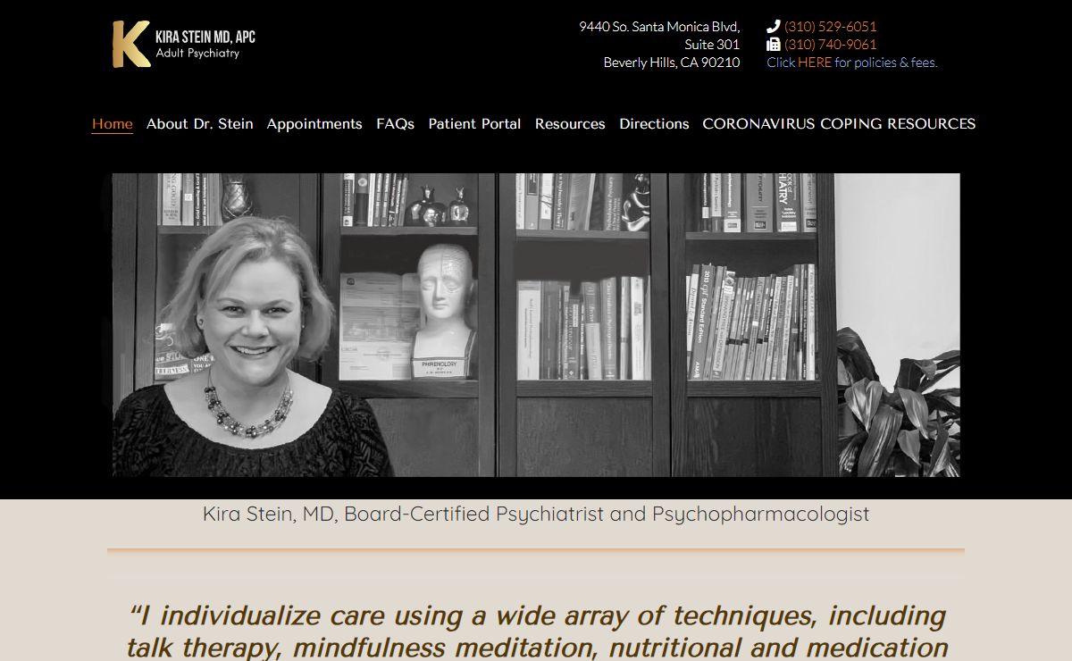Female Psychiatrist in Beverly Hills Kira Stein MD