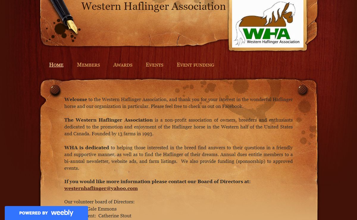 Western Haflinger Association - Home