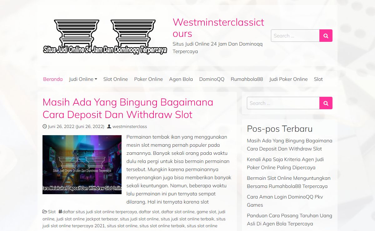 Westminsterclassictours - Situs Judi Online 24 Jam Dan Dominoqq Terpercaya