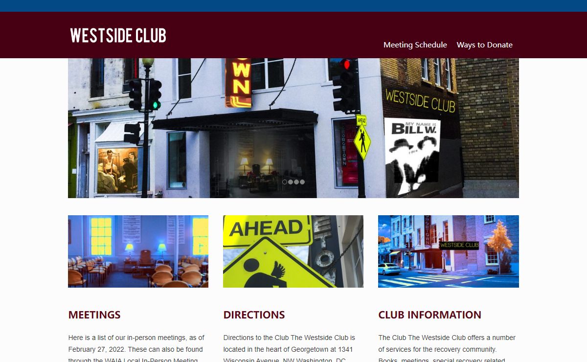 Westside Club – Recovery in Washington, DC