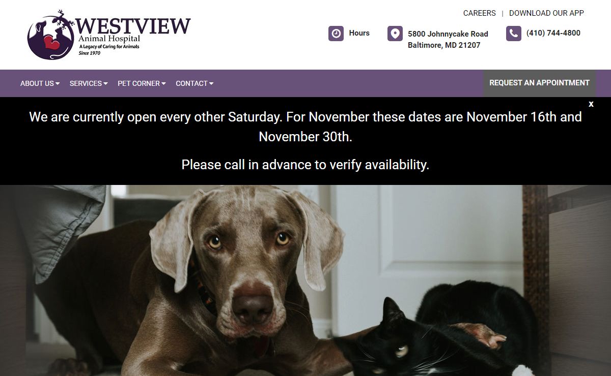Westview Animal Hospital | Baltimore veterinarians