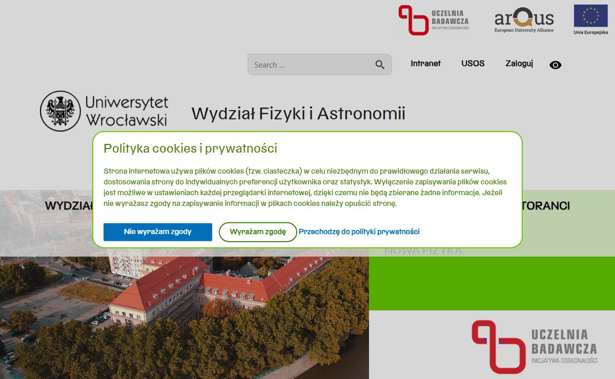 Strona Główna - Wydział Fizyki i Astronomii