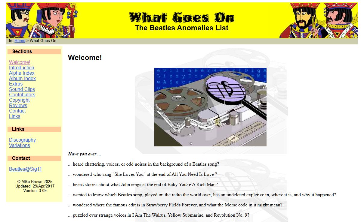 What Goes On - The Beatles Anomalies List