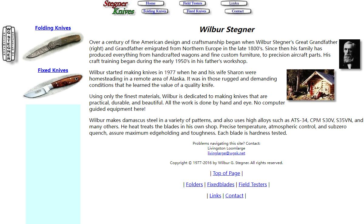 Stegner Knives, Wilbur Stegner