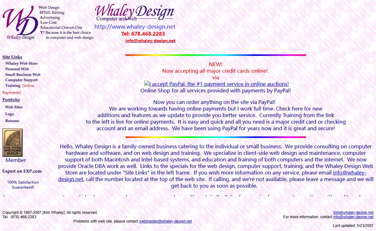 WHALEY Design: Computer and Web Design