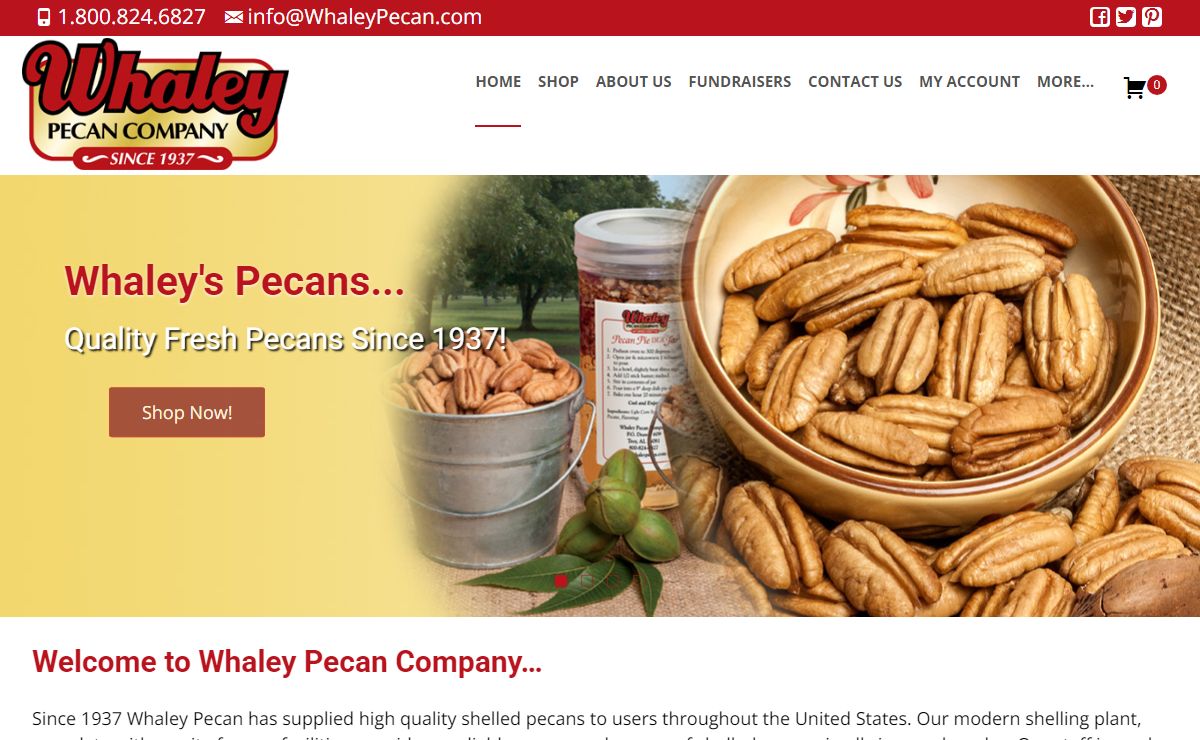 Whaley Pecan Company – Quality Fresh Pecans Since 1937! – Your satisfaction is 100% guaranteed!